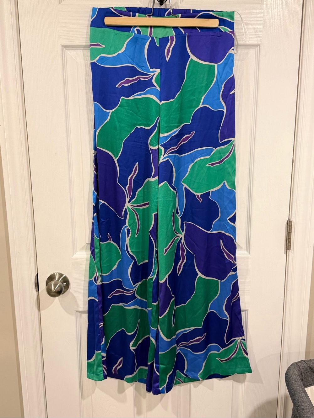 Pink Martini Blue & Green Floral Wide Leg Pants
